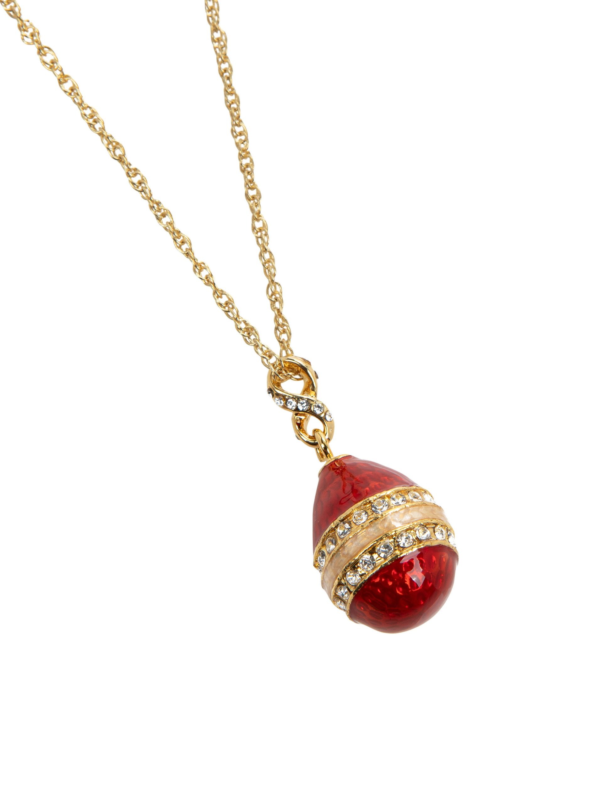 Red & Gold Egg Pendant Necklace